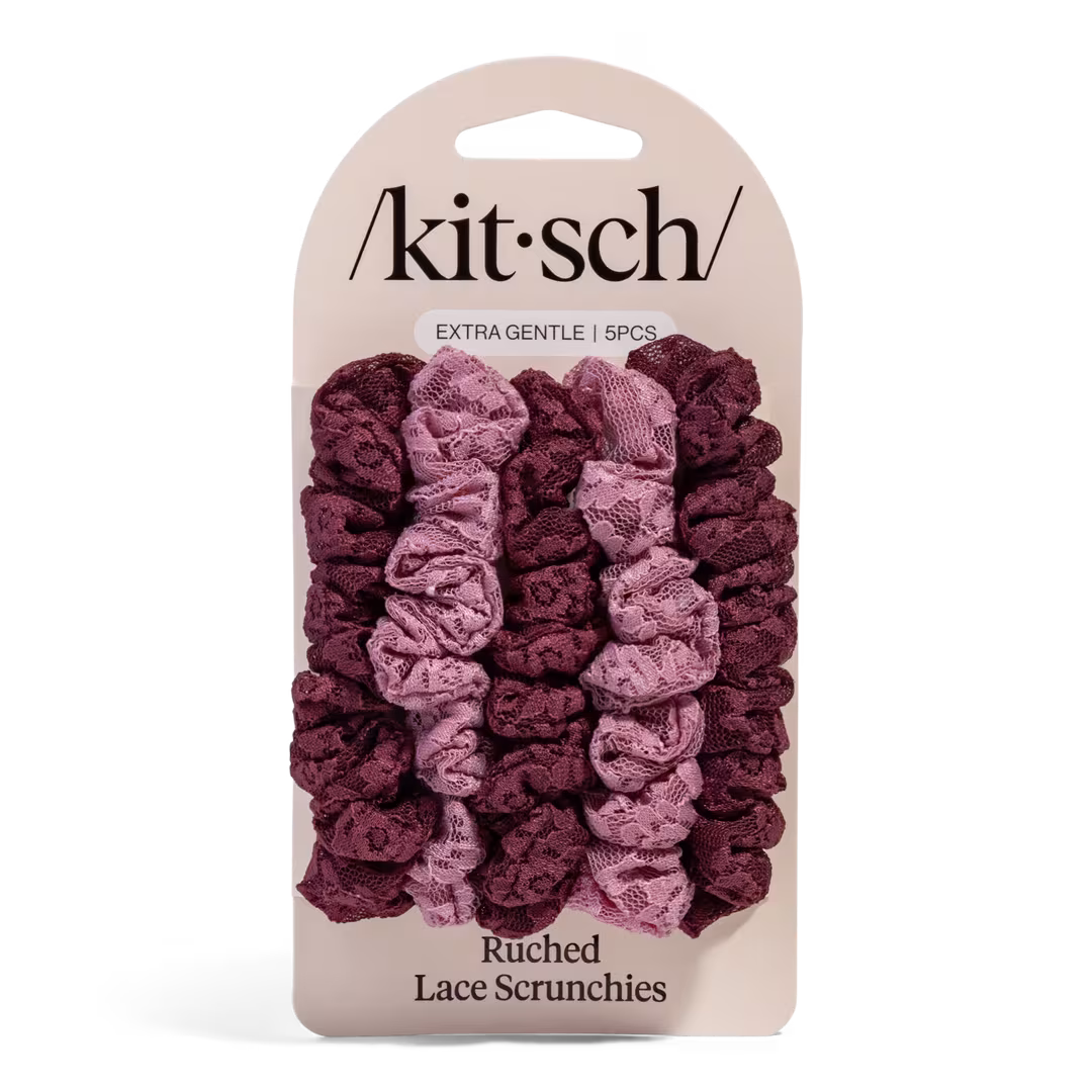 Kitsch  Ruched Lace Scrunchies Set