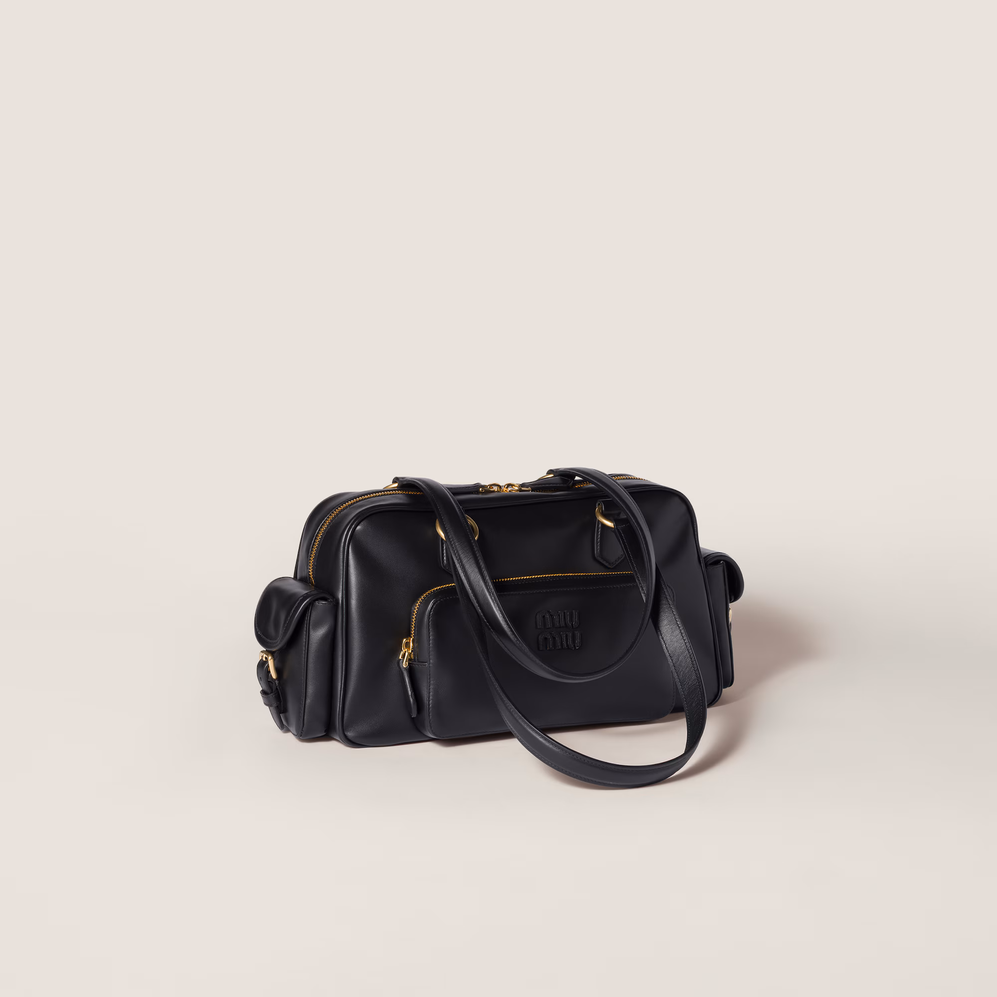 Pocket nappa leather top-handle bag