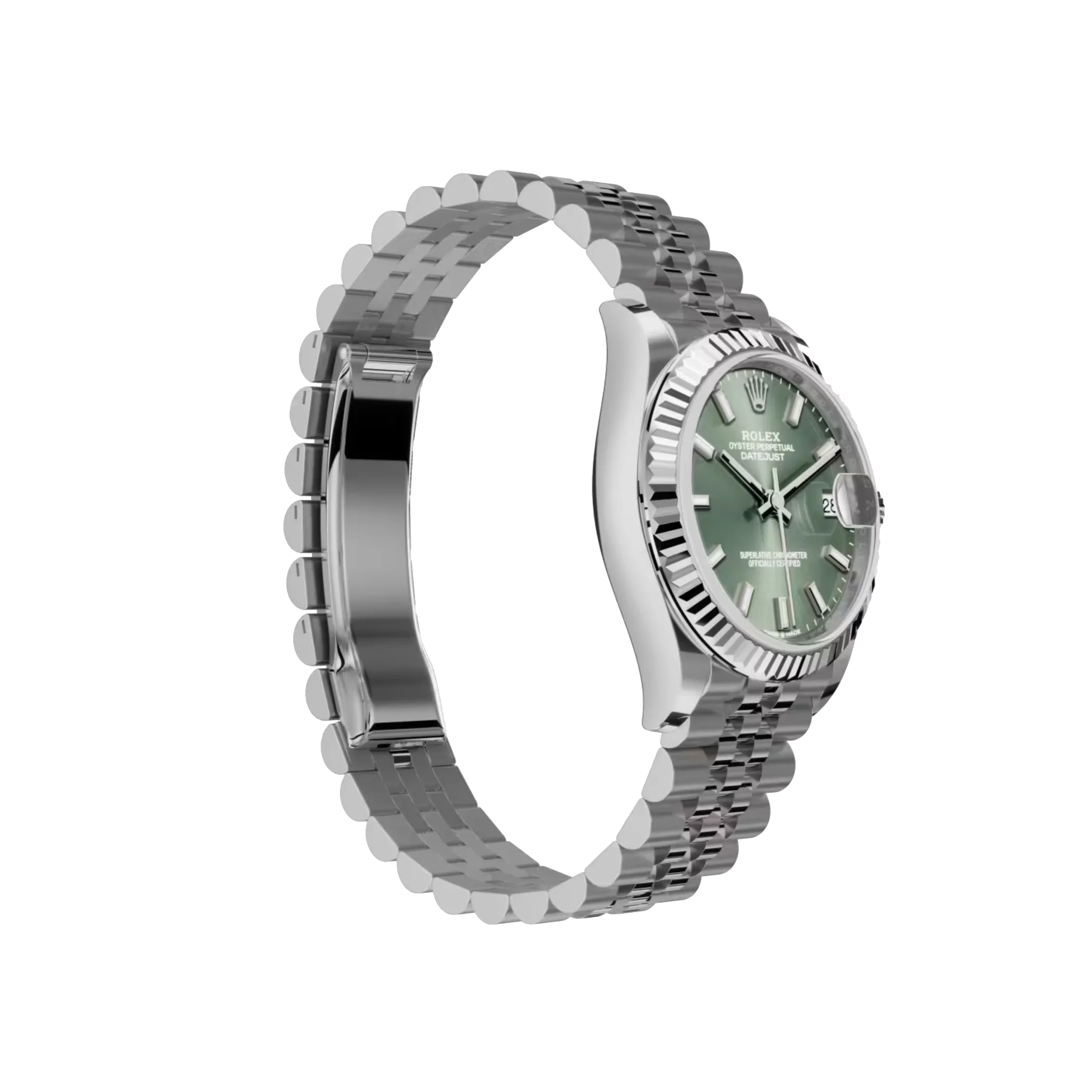 Rolex Datejust: Oystersteel and white gold, mint green dial and, Jubilee bracelet, m278274-0018