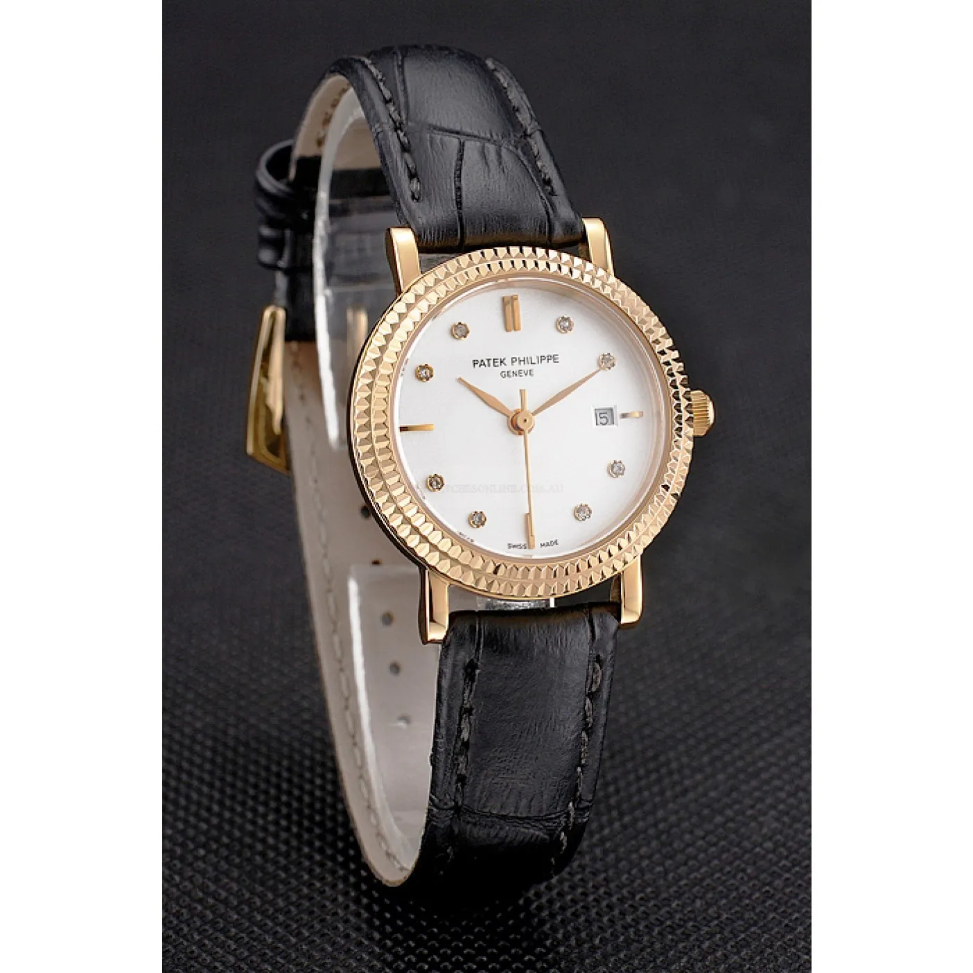 Patek Philippe Calatrava White & Diamond Dial 28 mm, Yellow Gold Plated
