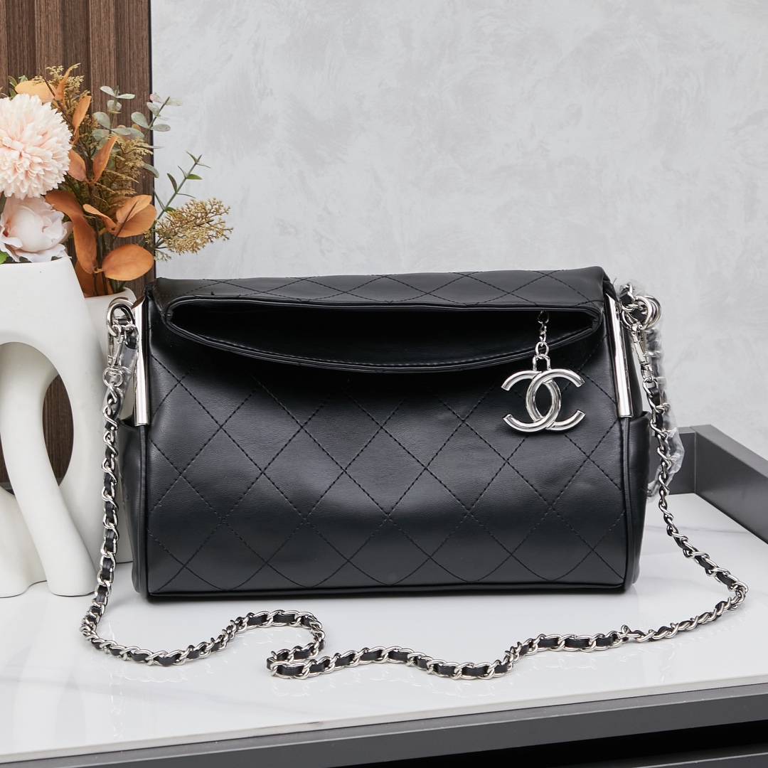 Chanel silver pole Hobo bag