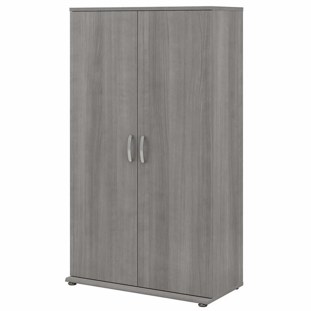 Pemberly Row Tall Garage Storage Cabinet in Platinum Gray - Engineered Wood