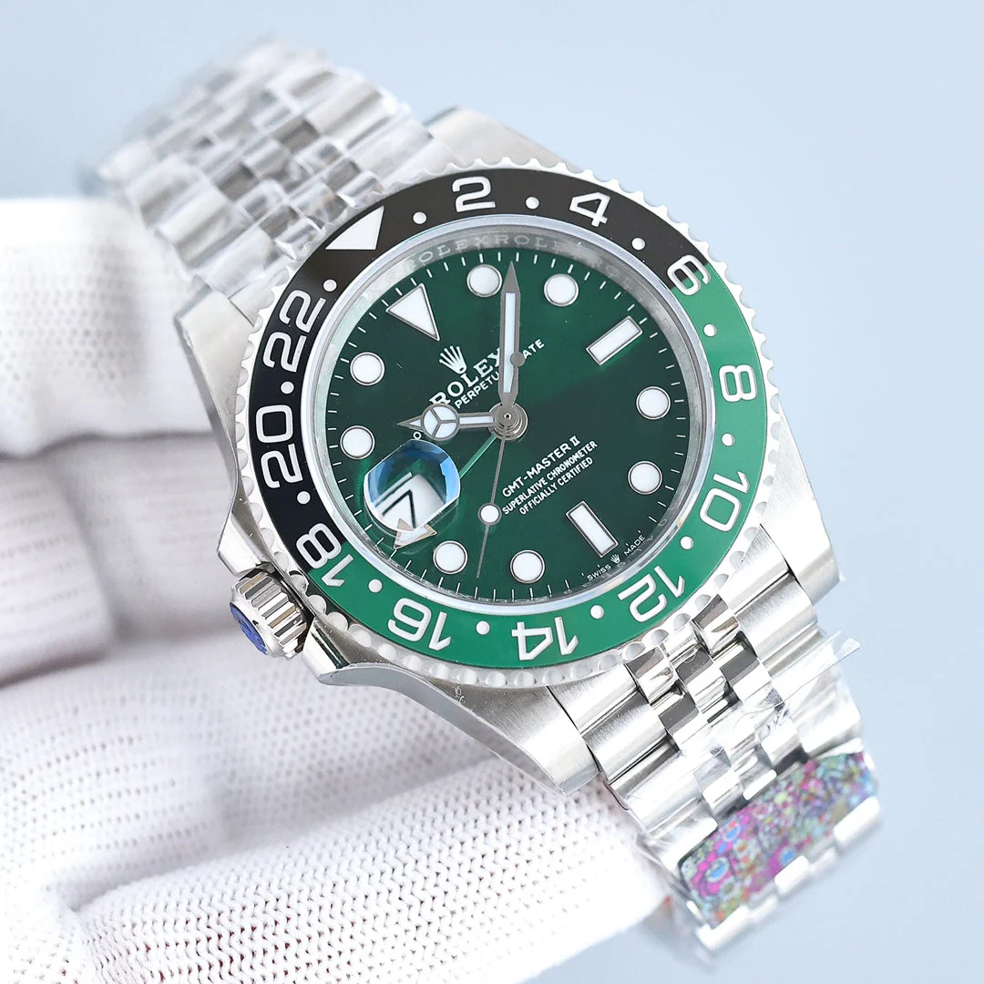 Rolex Watch GMT-MASTER II CUSTOM GREEN BLACK BEZEL GREEN DIAL Watch