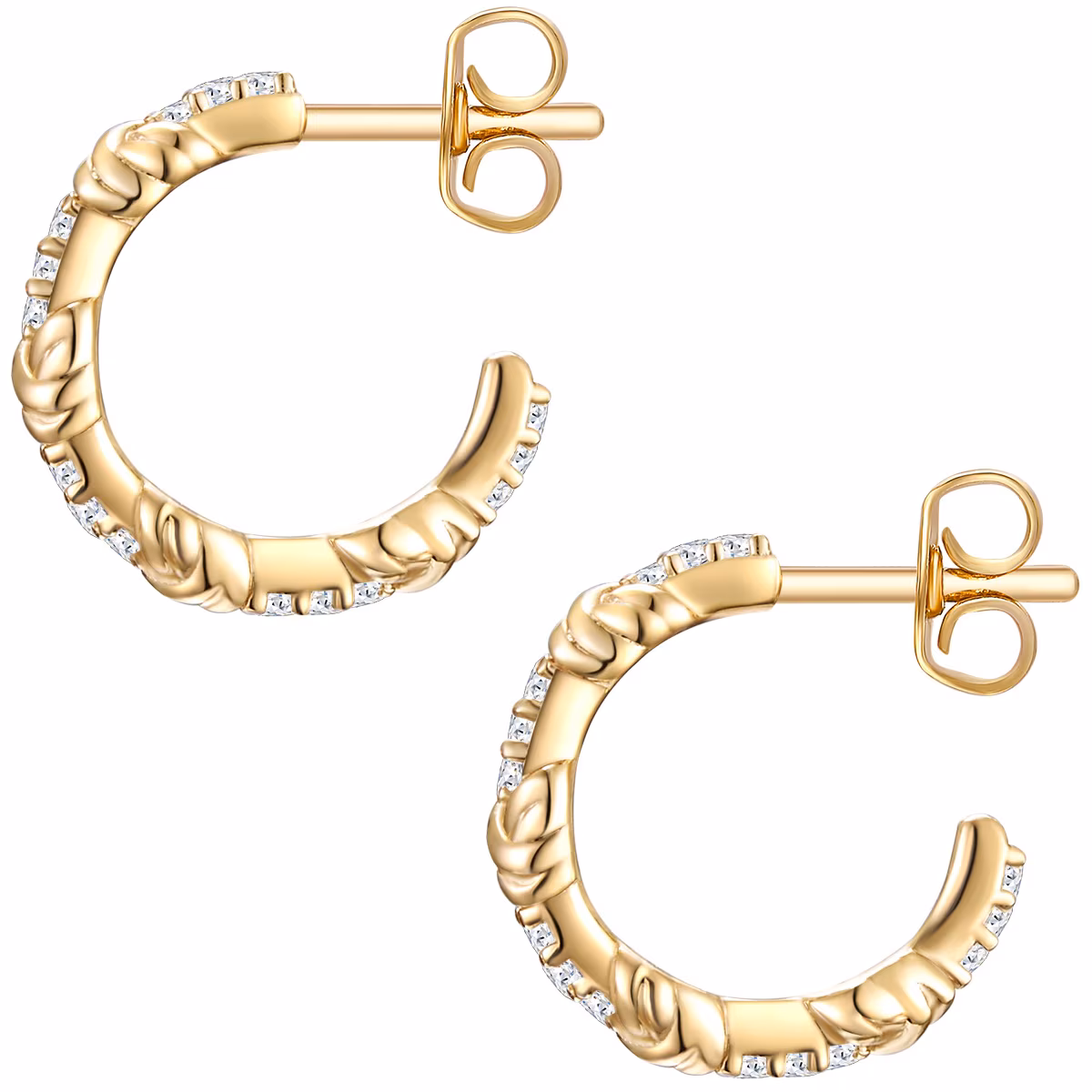 Creolen Sterling Silber Zirkonia in Gelbgold