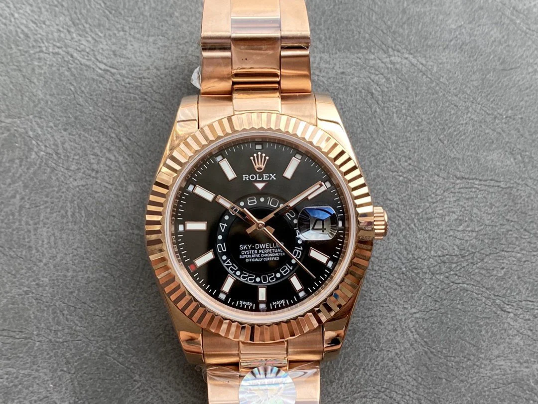 Rolex Watch SKY-DWELLER 42 ROSE GOLD BLACK DIAL