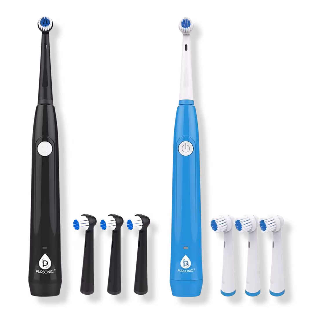 PURSONIC  Him’s and Her’s USB Rechargeable Rotary Toothbrush Bundle