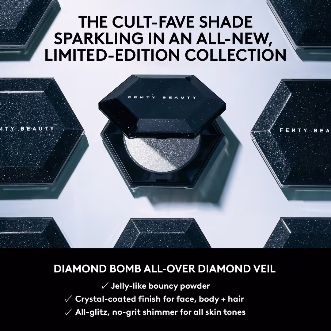 FENTY BEAUTY by Rihanna  Limited Edition Midnight Diamonds Diamond Bomb All-Over Diamond Veil