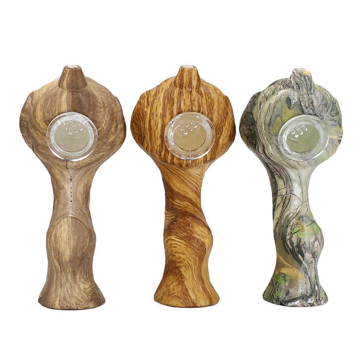 Wood Printing Silicone Hand Pipe