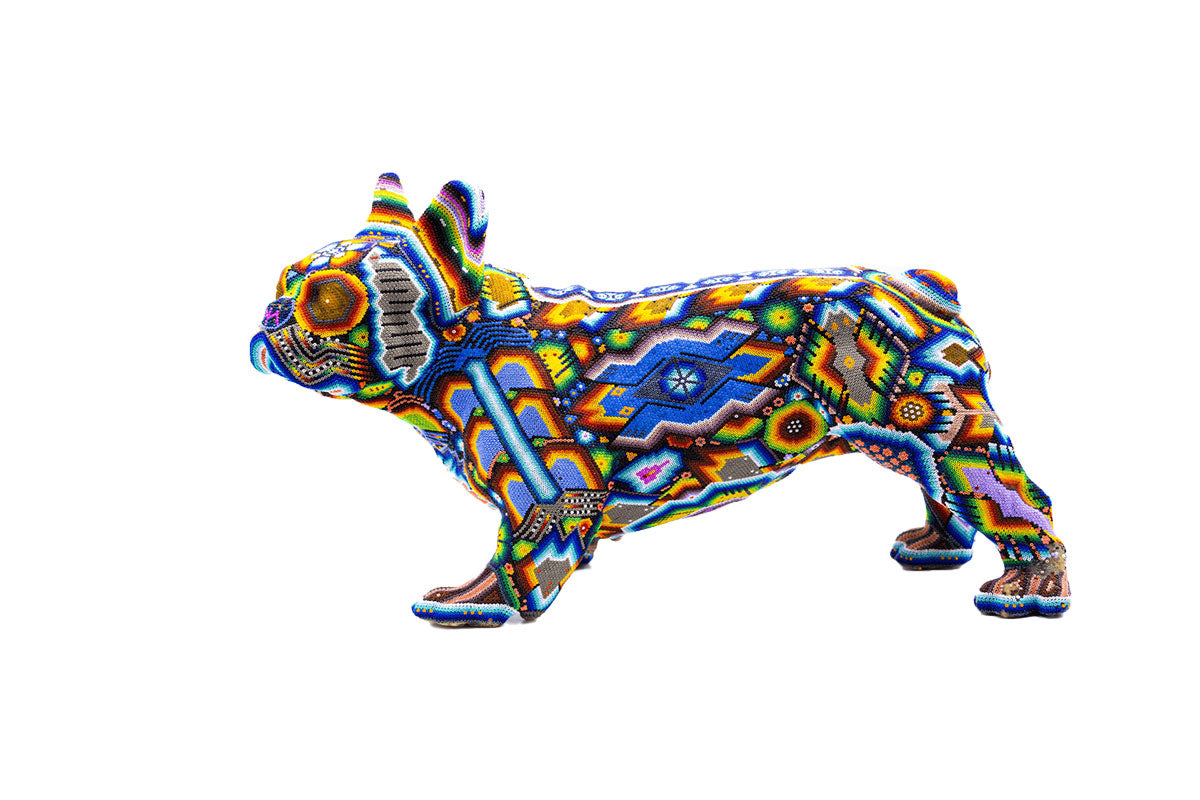 Perro Pug - Obra Arte Huichol