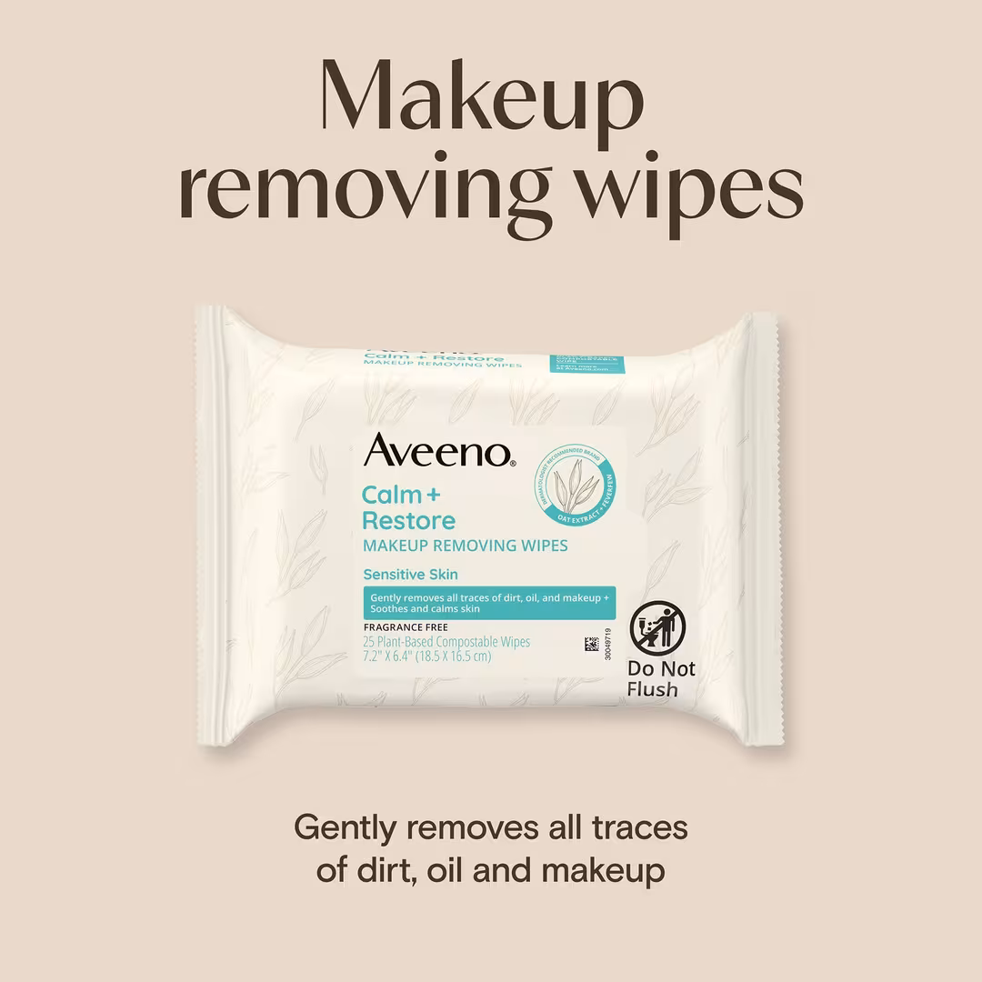 Aveeno  Calm + Restore Makeup Remover Wipes