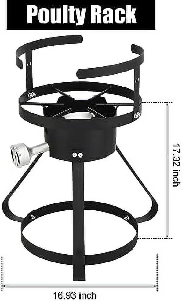 30QT Turkey Deep Fryer & 10QT Fish Fryer Kit w/Baskets & Stand, Aluminum Fryer Pot w/ 55000BTU Propane Burner, Thermometer, Marinade Injector, Turkey Rack & Rack Lifter, for Outdoor Cooking