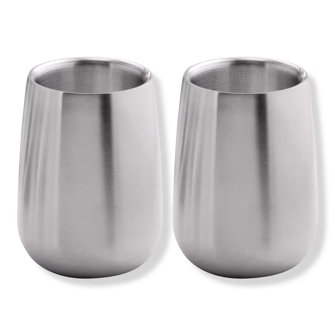 iDesign  Brushed Stainless Steel Bathroom Tumbler