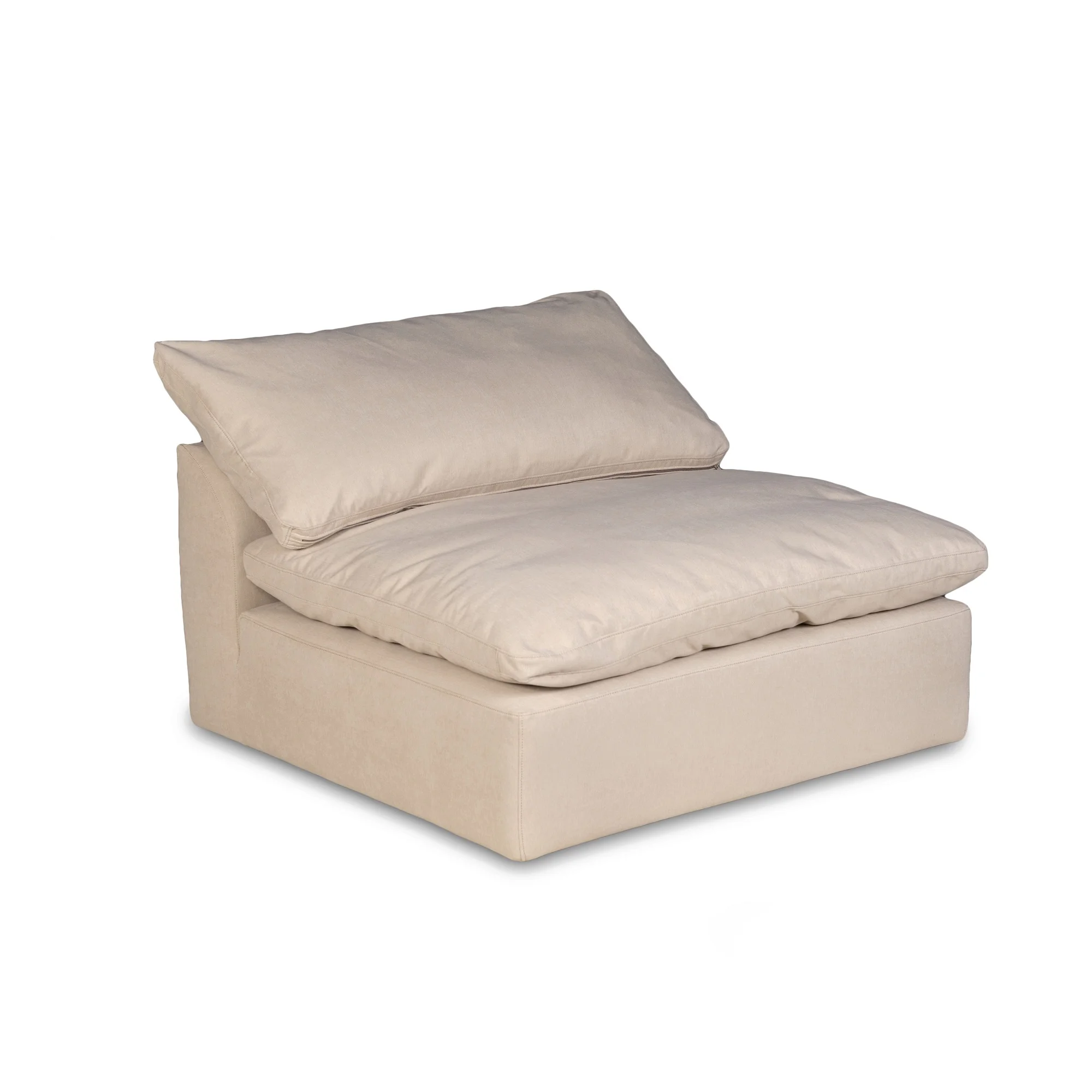 The Hamptons Collection 3-Pieces Tan Fabric Cloud Puff Sofa Sectional Modular Chair Square