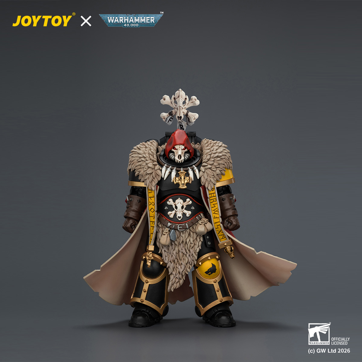 JOYTOY JT04766 Warhammer 40k 1:18 Space Wolves Wolf Priest with Absolvor Bolt Pistol and Crozius - JOYTOY WORLD