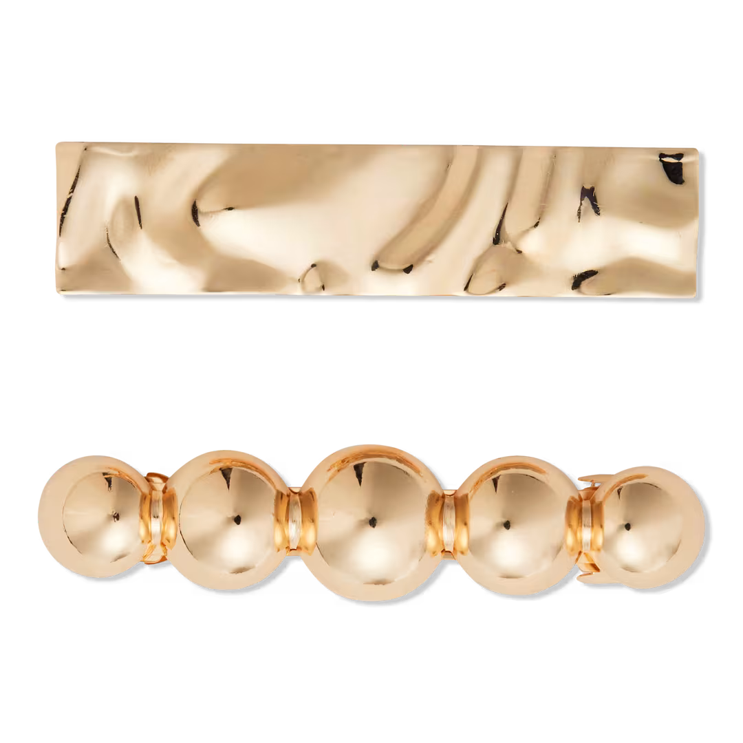 Product-obsessed  Metal Abstract Barrettes 2 Piece Set