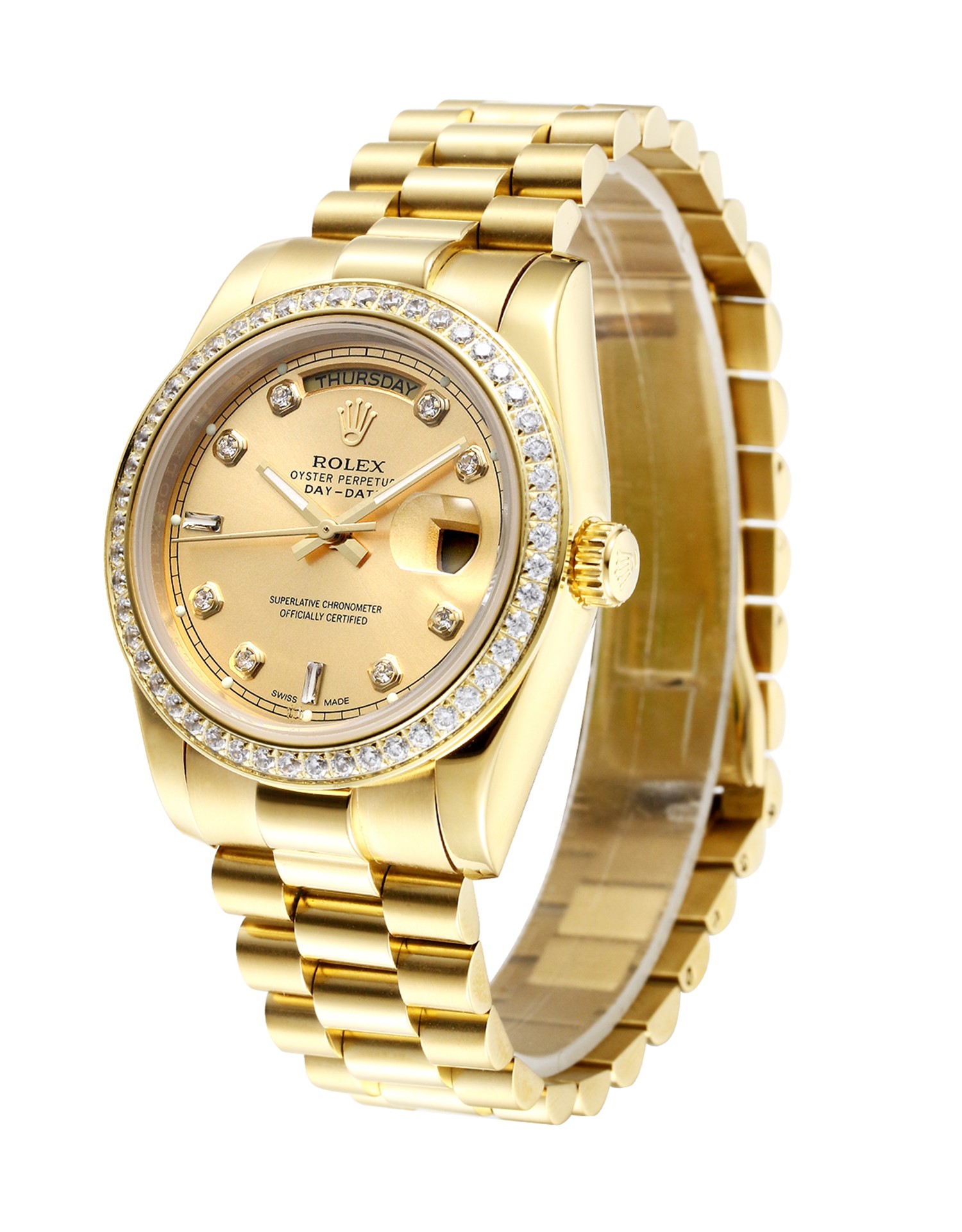 Rolex Day Date Yellow Gold Dial 128348RBR Replica Watch 40MM