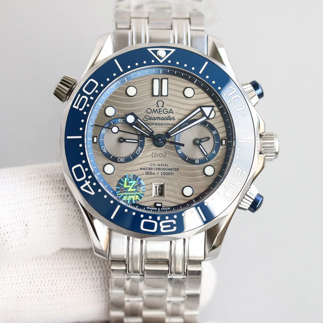 Omega Watch SEAMASTER DIVER 300M CHRONOGRAPH BLUE CERAMIC GREY DIAL