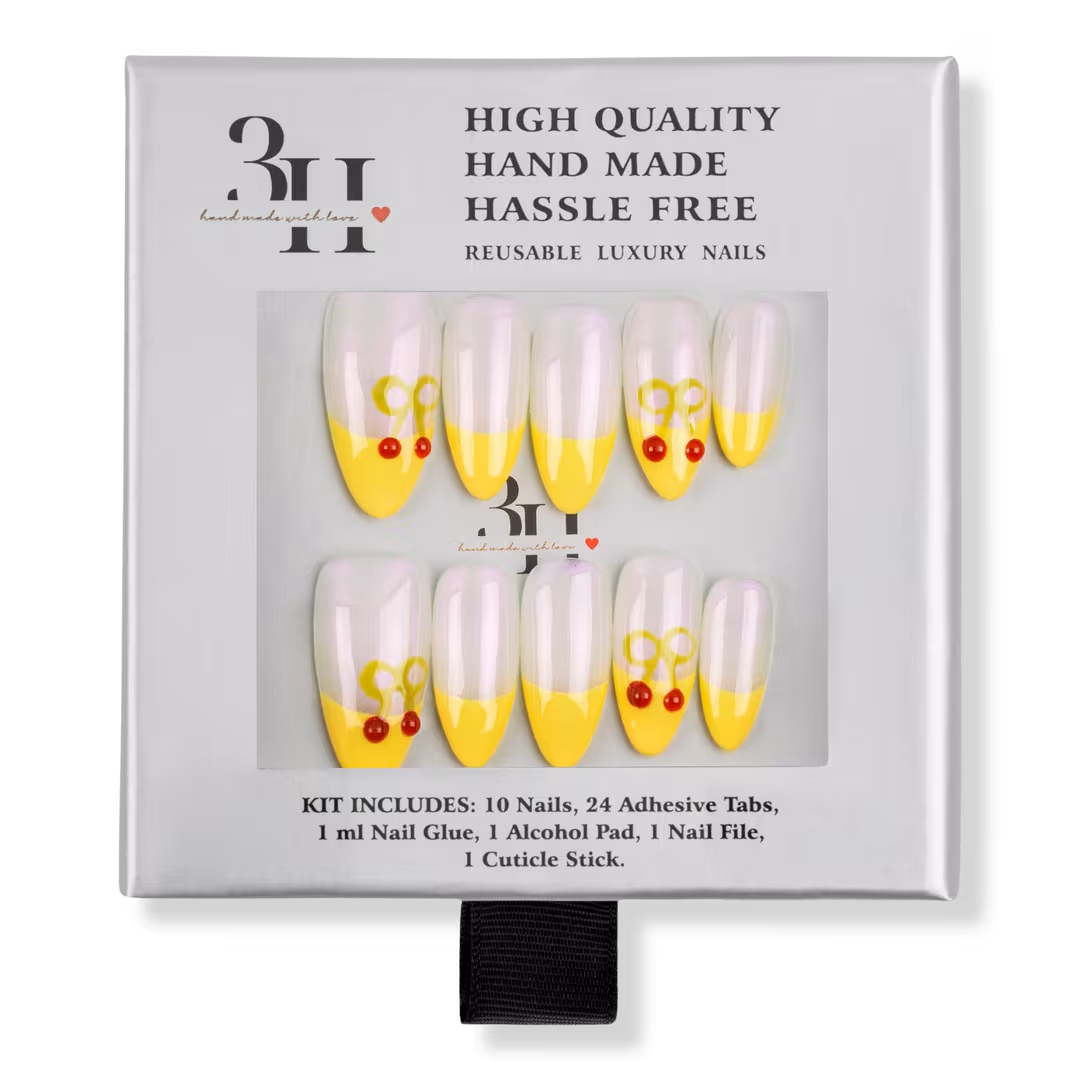 3H Nails  Cherry Pop - Medium Almond Press-On Nails