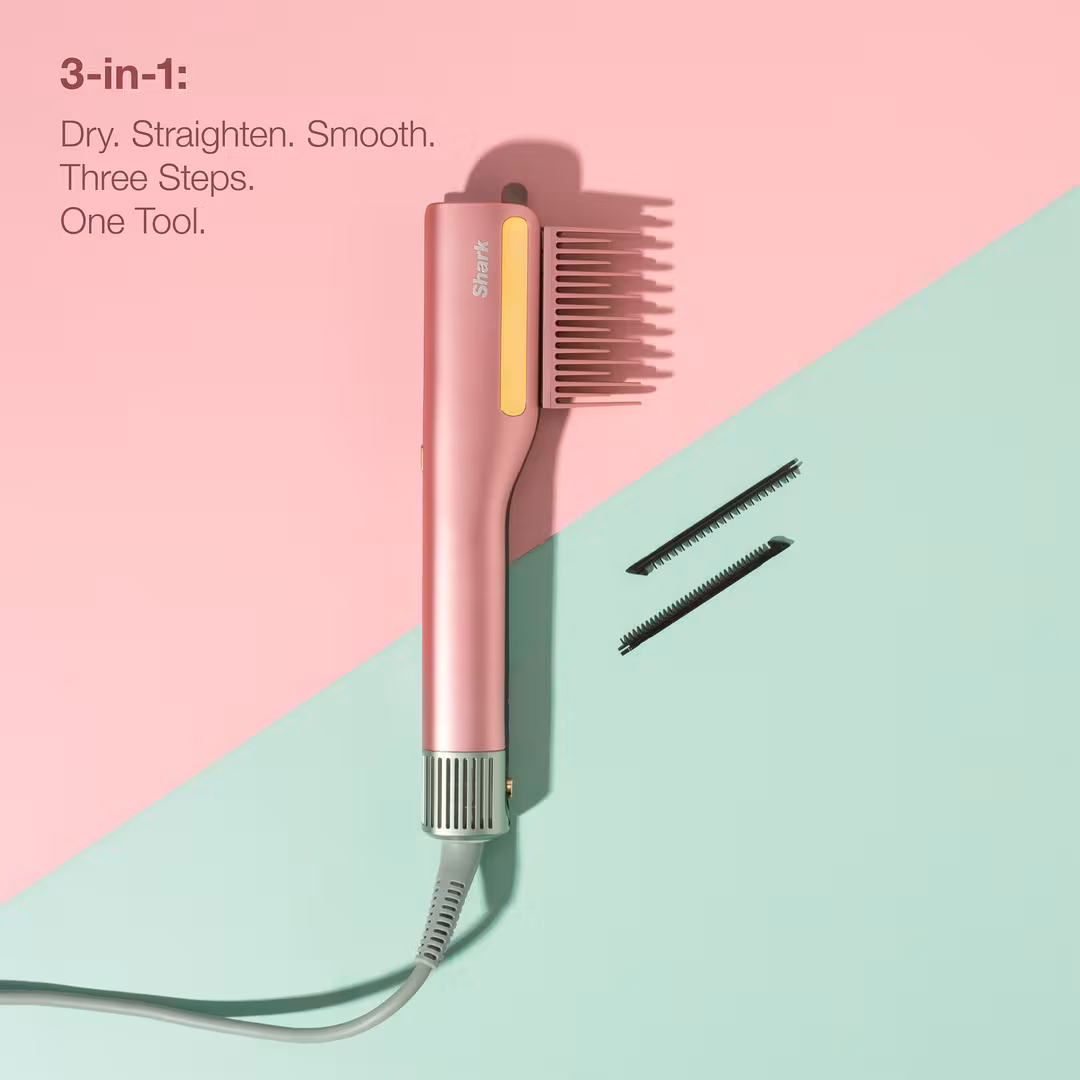Shark Beauty  SilkiPro Straight Wet to Dry Straightener + Rapid Blow Dryer in Strawberry Matcha