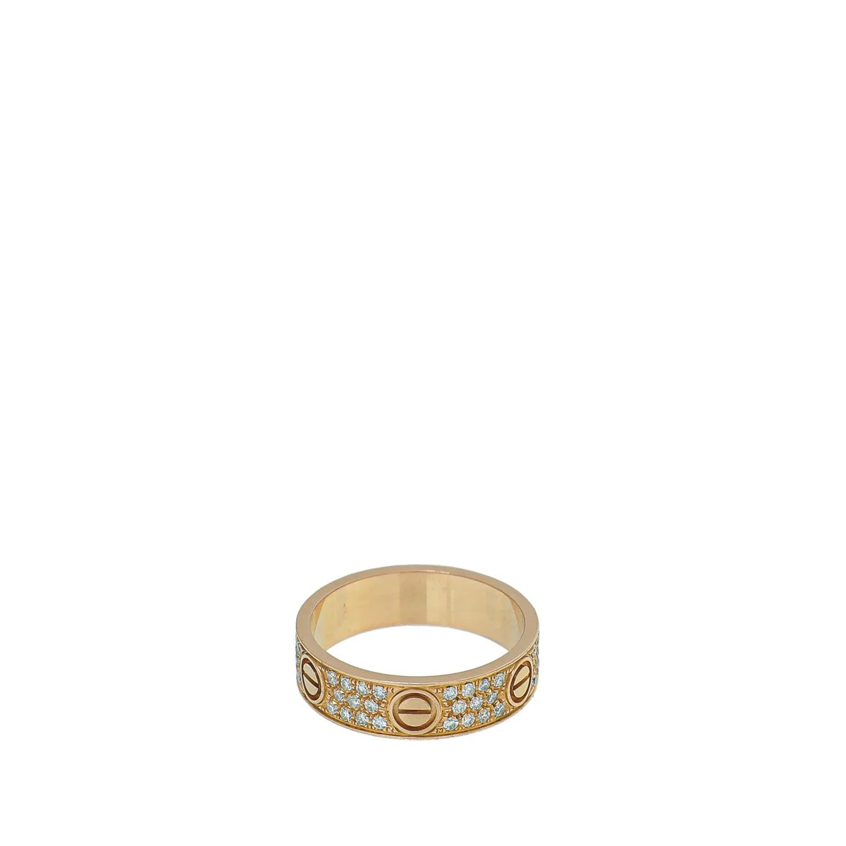 Cartier 18K Pink Gold Diamond Love Ring 62