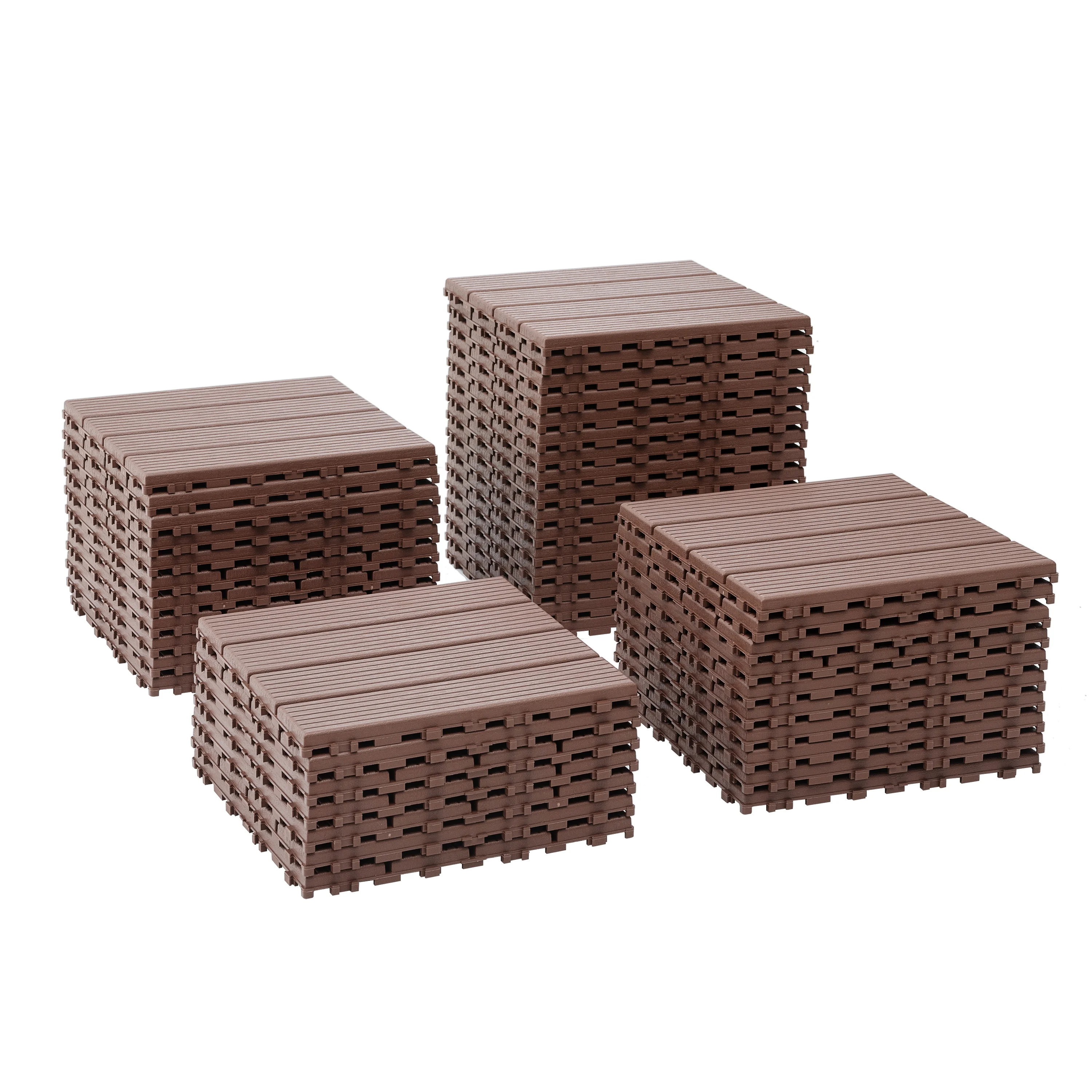 Ataucjin Interlocking Deck Tiles, 44 Pack Patio Deck Tiles, All Weather Use, 12"x12" Waterproof Outdoor Patio Floor Decking Tiles For Porch Poolside Balcony Backyard