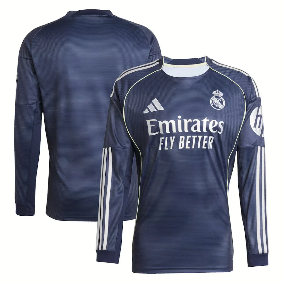 Real Madrid Long Sleeve Away Jersey Men 2025 2026