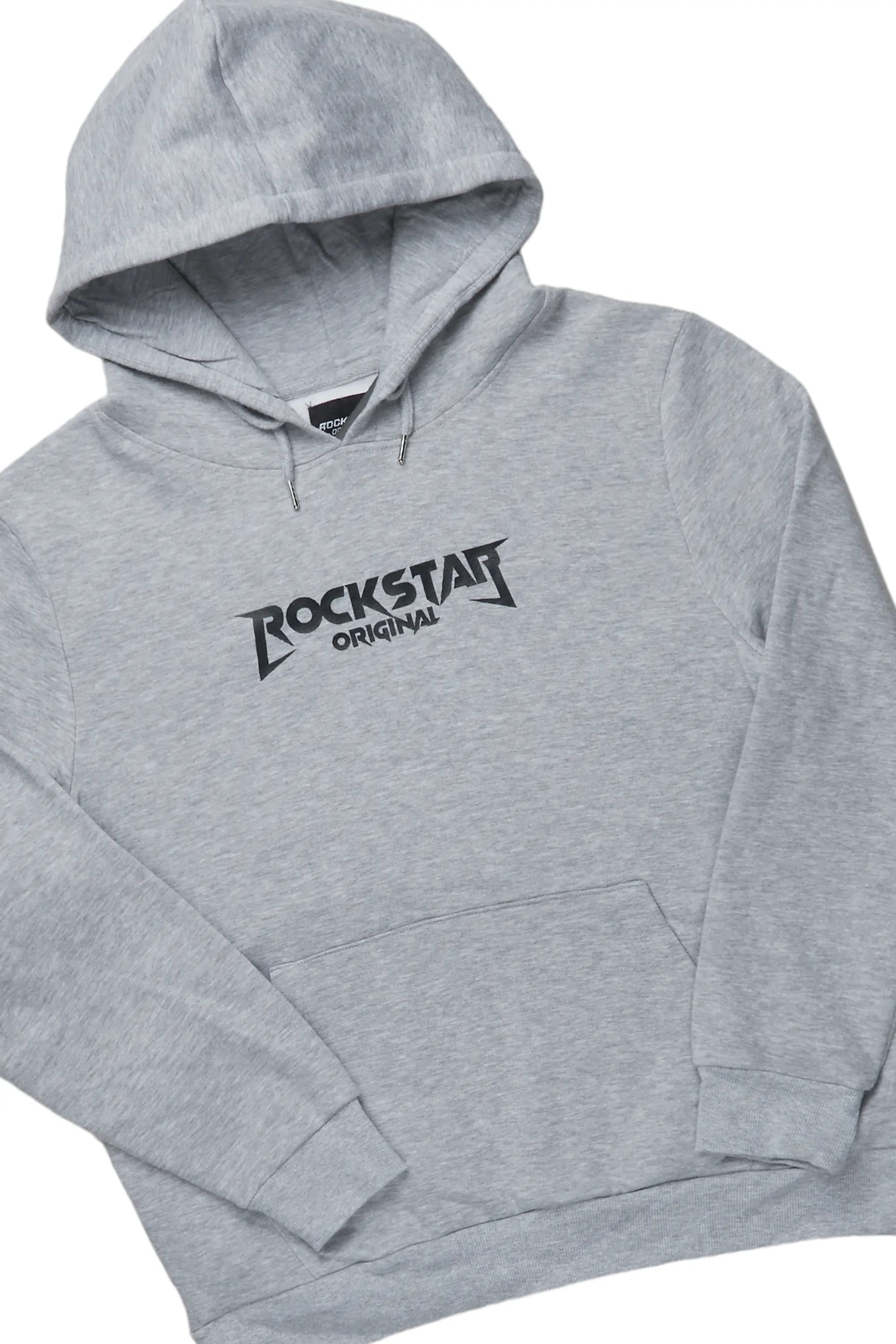 Rory Grey Hoodie Super Stacked Flare Pant Set