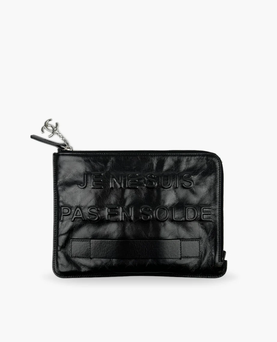 Chanel Je Ne Suis Pas En Solde Black Clutch card holder wallet
