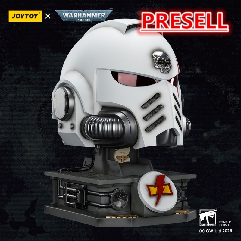 JOYTOY Warhammer 40k 1:1 White Scars MkX Helmet & Display Stand - JOYTOY WORLD