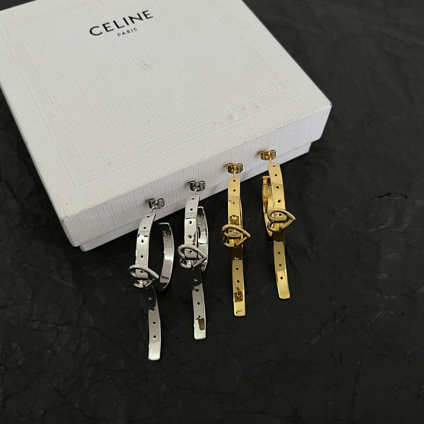 Celine Heart Belt-shaped Hoop Earrings