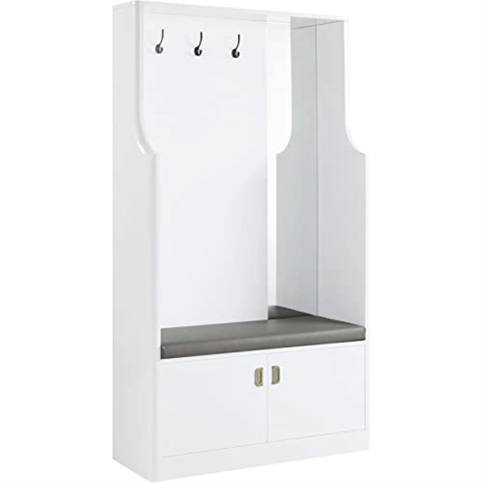 AC01030 - Hall Tree, White High Gloss Finish - Buck II
