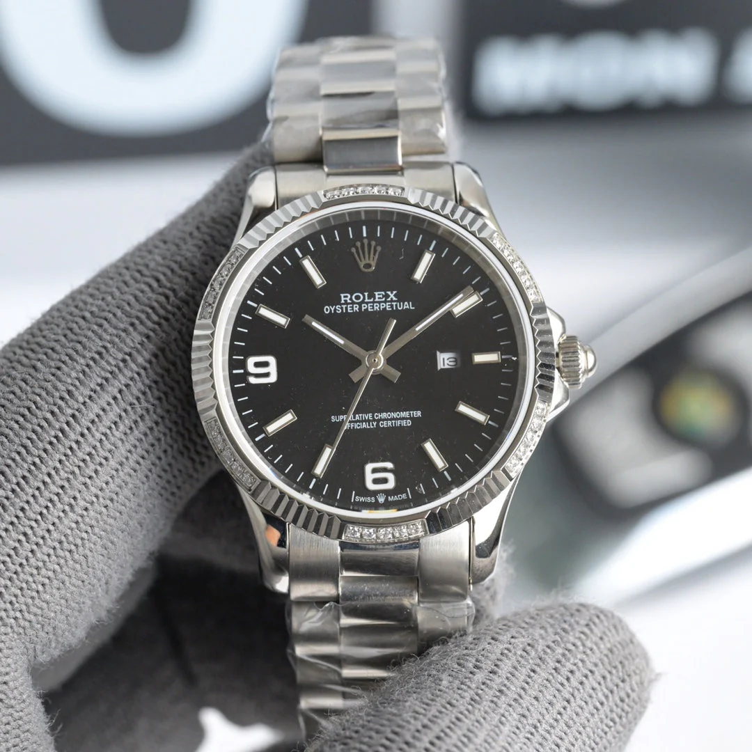 Rolex Watch 25 Oyster 34mm Silver Stainless Steel