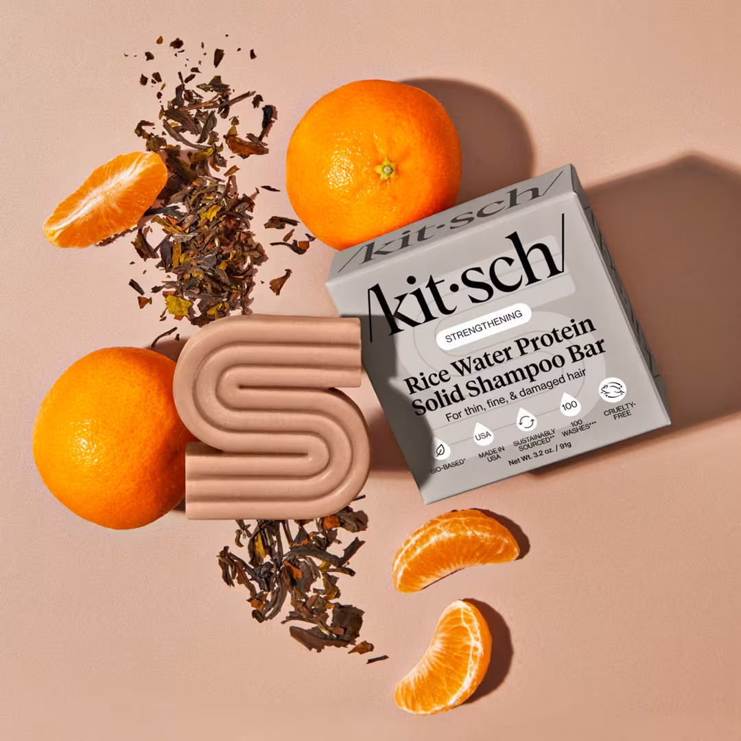Kitsch  Rice Water Protein Strengthing Shampoo + Conditioner Combo