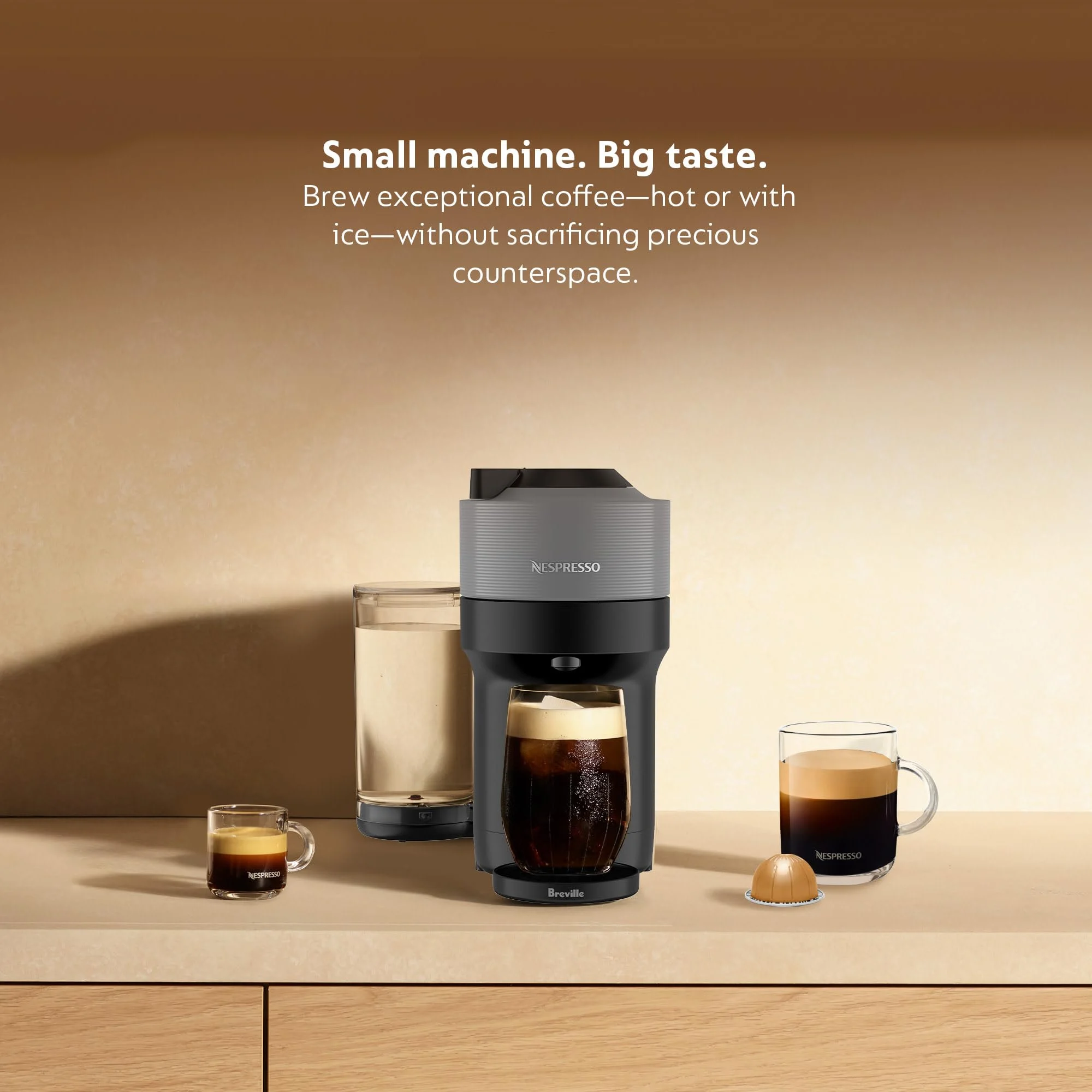 Nespresso Vertuo Pop+ Coffee Maker and Espresso Machine - Gray