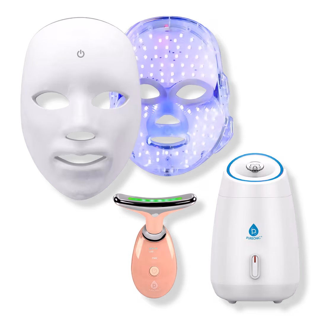 PURSONIC  3-in-1 LED Light Therapy Facial Spa Bundle
