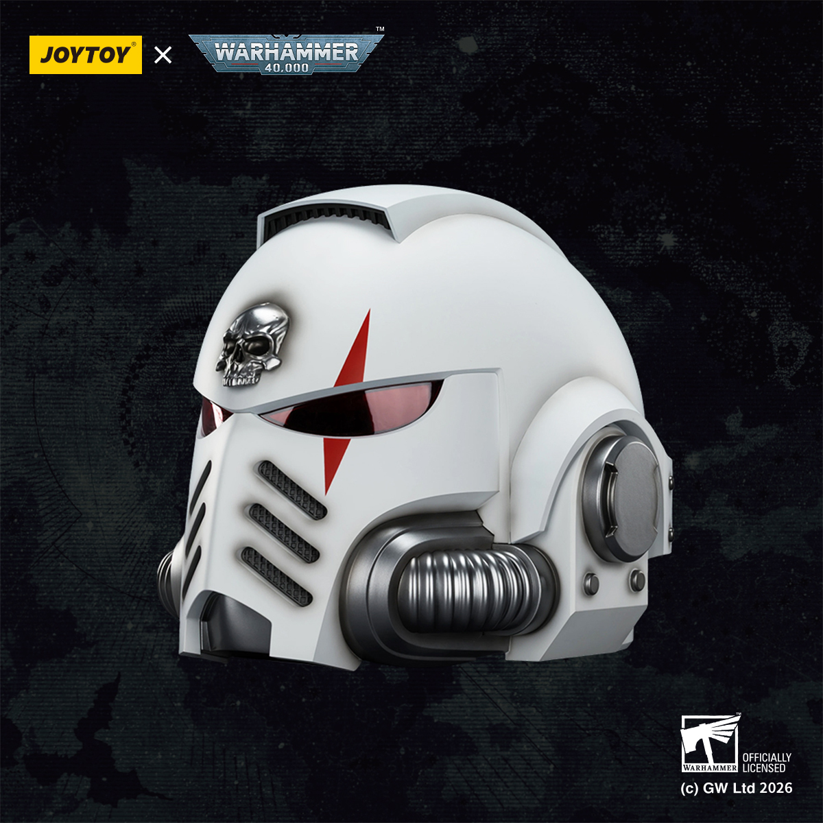 JOYTOY Warhammer 40k 1:1 White Scars MkX Helmet & Display Stand - JOYTOY WORLD