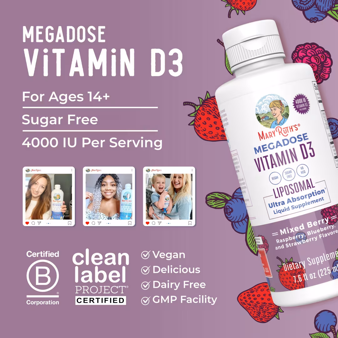 MaryRuth's  Megadose Vitamin D3 Liposomal Mixed Berry