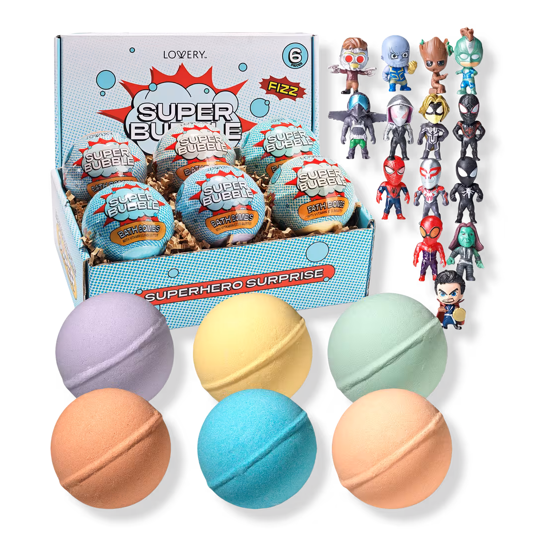 Lovery  Superhero Bath Bombs Gift Set with Surprise Toy