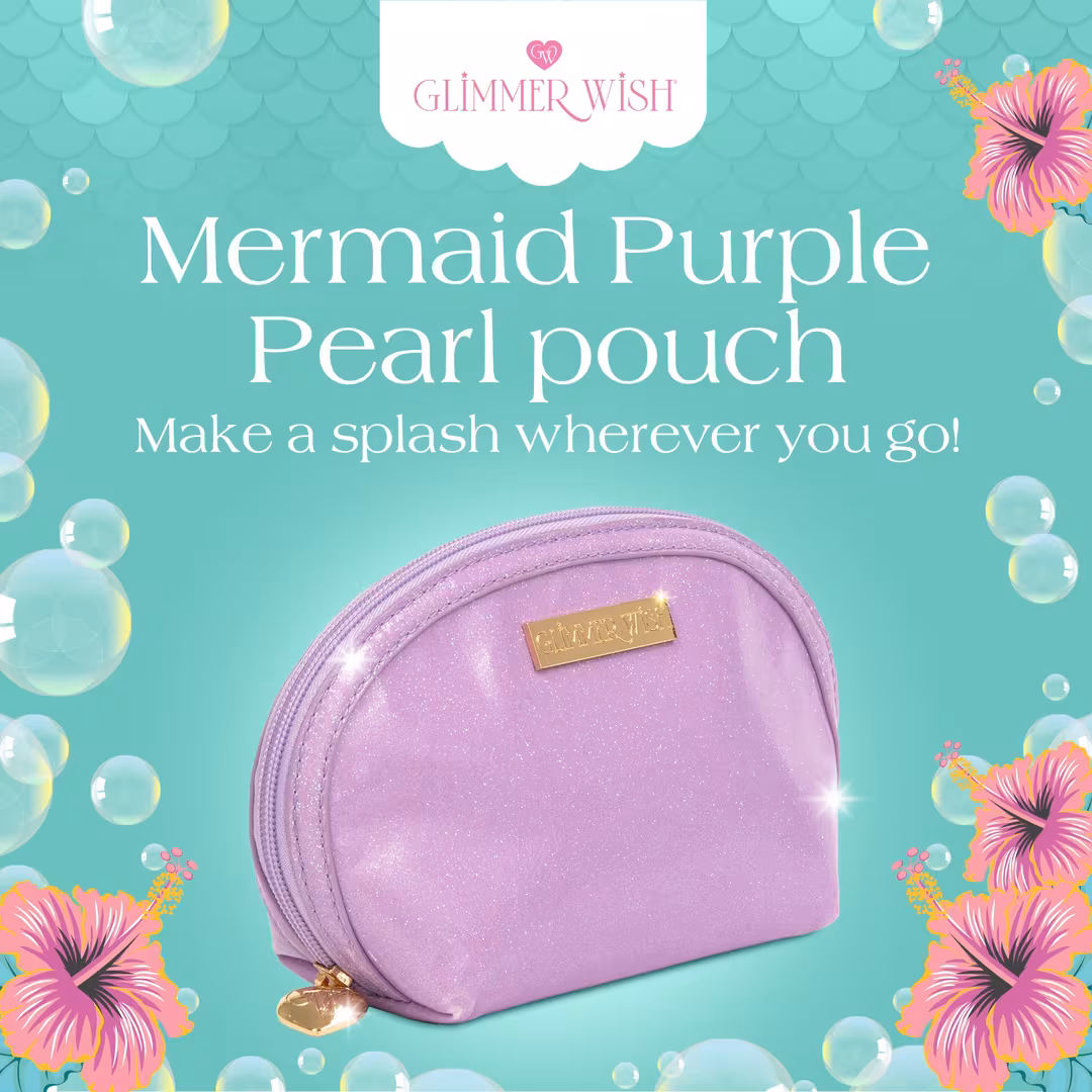 Glimmer Wish  Mermaid Purple Pearl Pouch