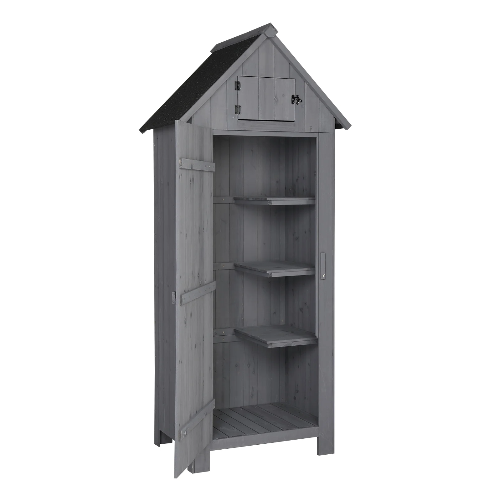 iTopRoad 70in Outdoor Storage Shed for Garden Tools, Wooden Patio Shed Lockers