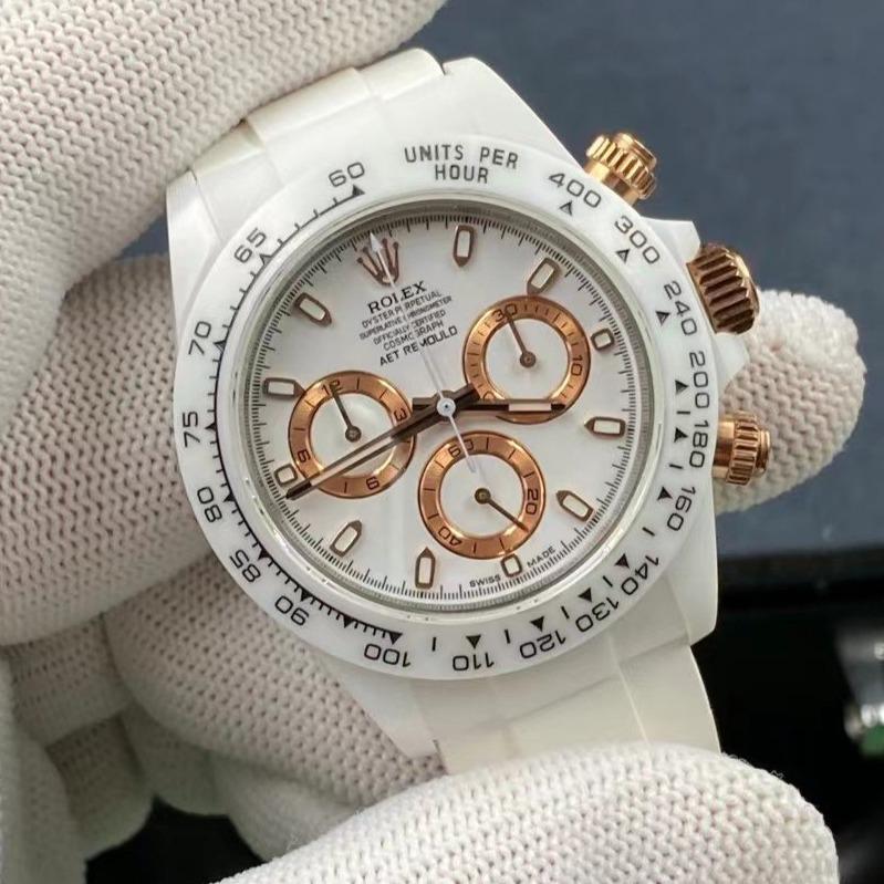 Rolex Watch DAYTONA CUSTOM 40MM WHITE CERAMIC YELLOW WHITE DIAL Watch