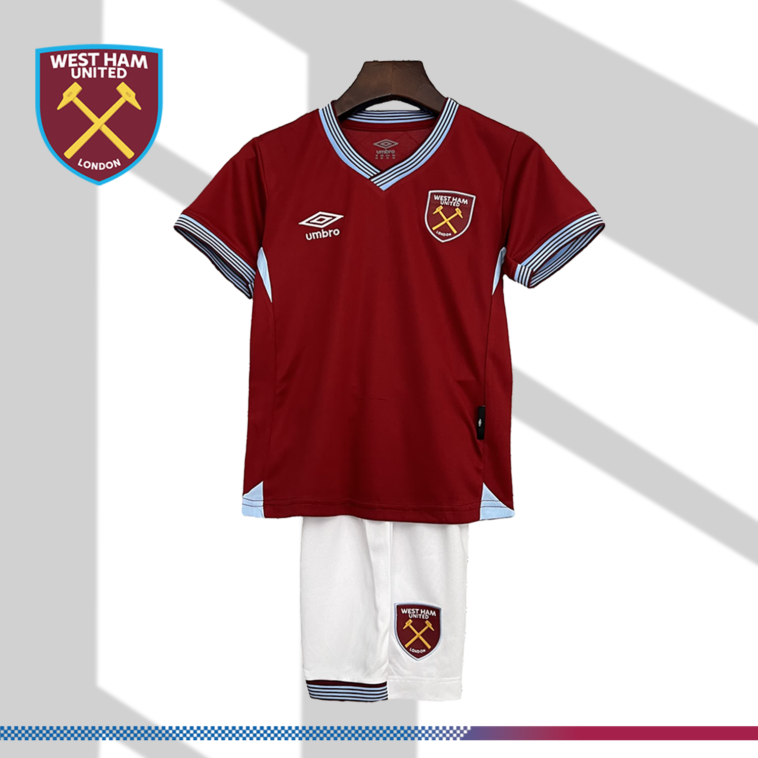 2025/2026 West Ham United Home Football Shirt (Kids Kit socks)