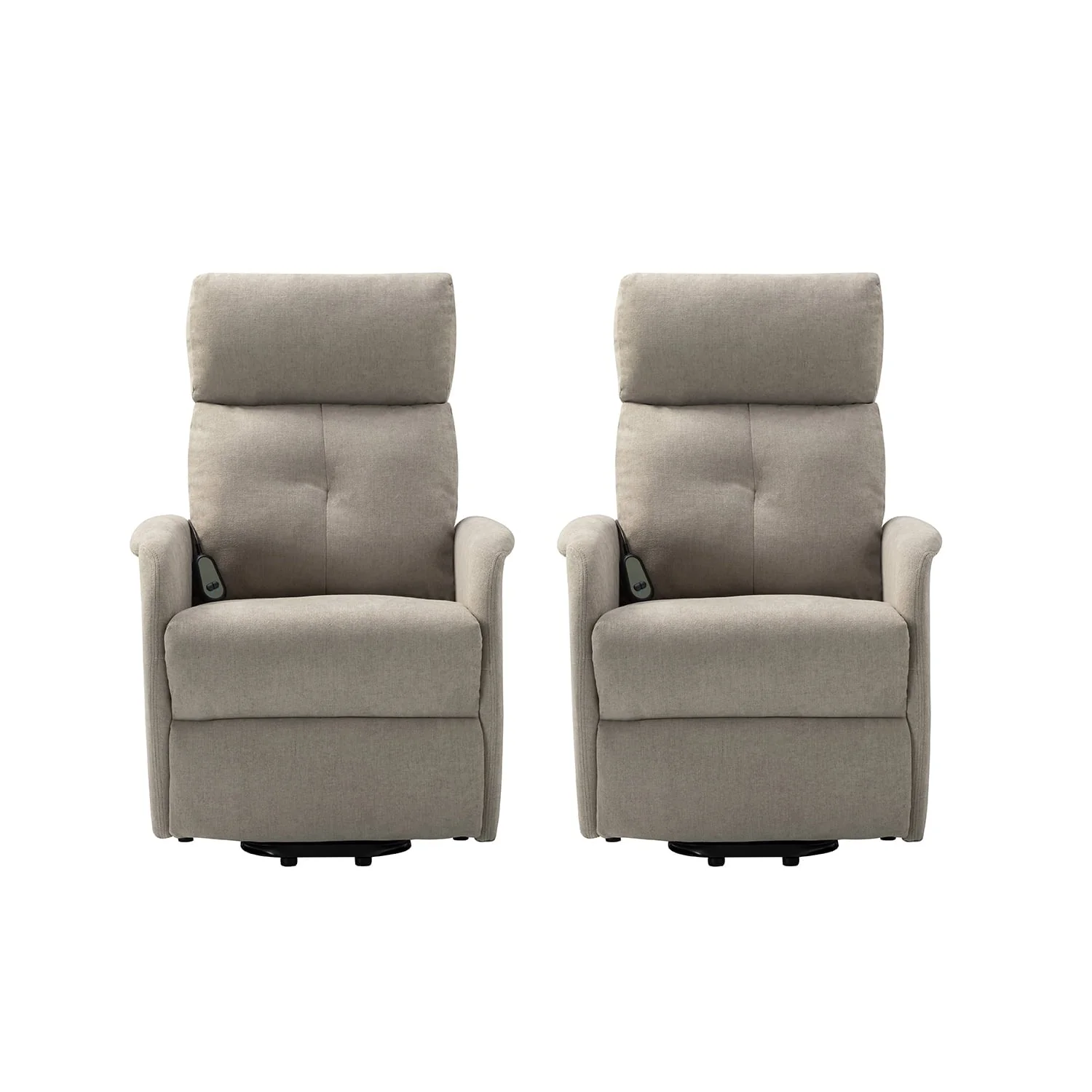 ARTFUL LIVING DESIGN Upholstery Power Lift Recliner set of 2 with Tufted Back Cushion for Adults