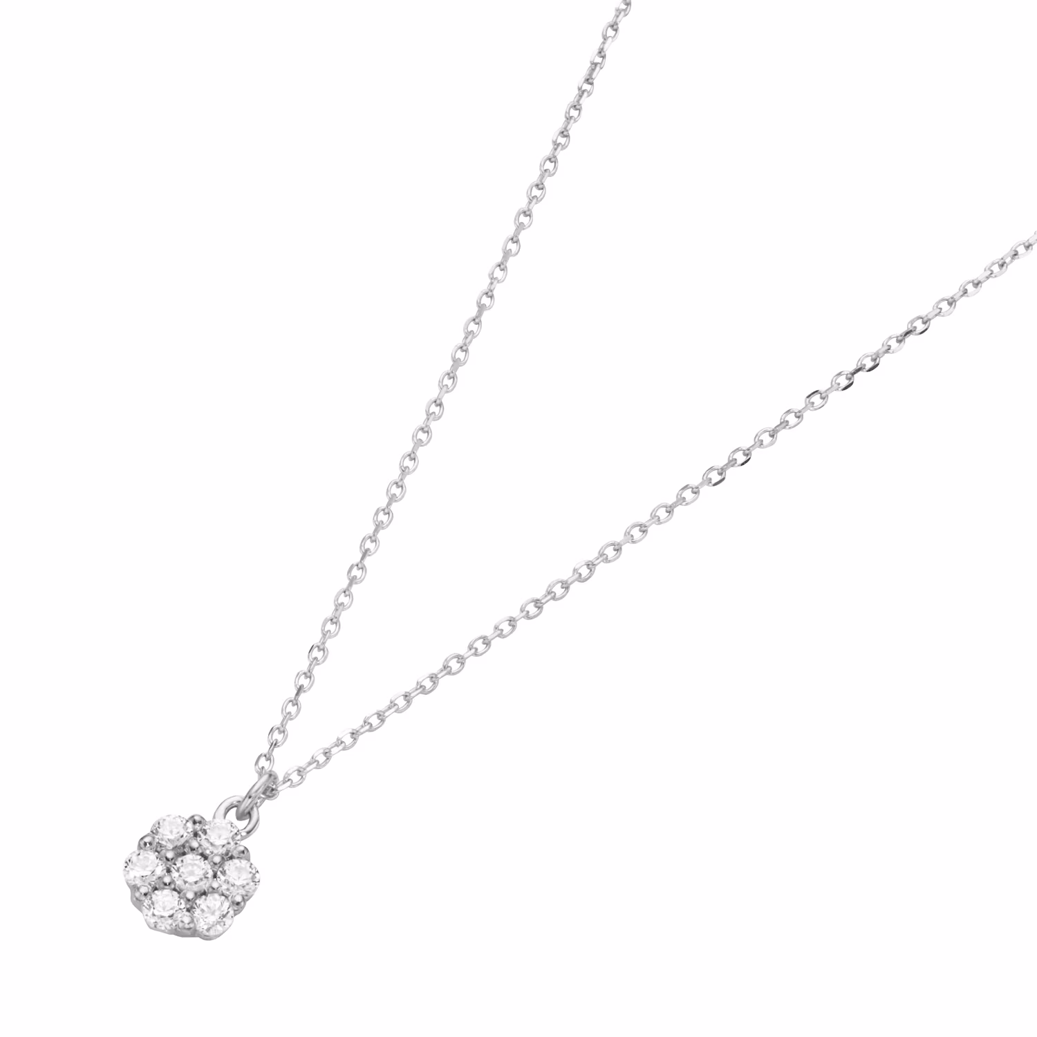 Collier Mittelteil Blüte mit Zirkonia, Gold 375