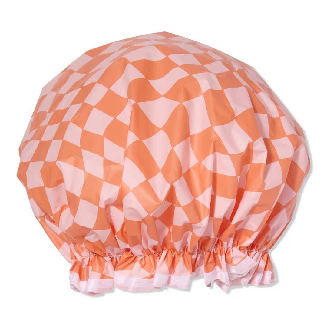 ULTA Beauty Collection  Shower Cap Peachy Checkerboard