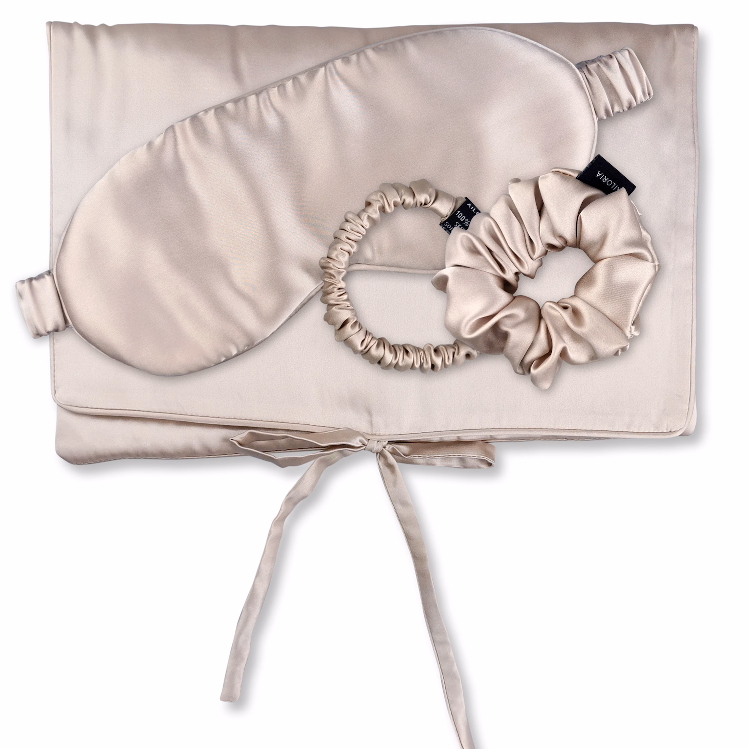 TRAVEL SET Tasche, Schlafmaske, Scrunchie S & Scrunchie M