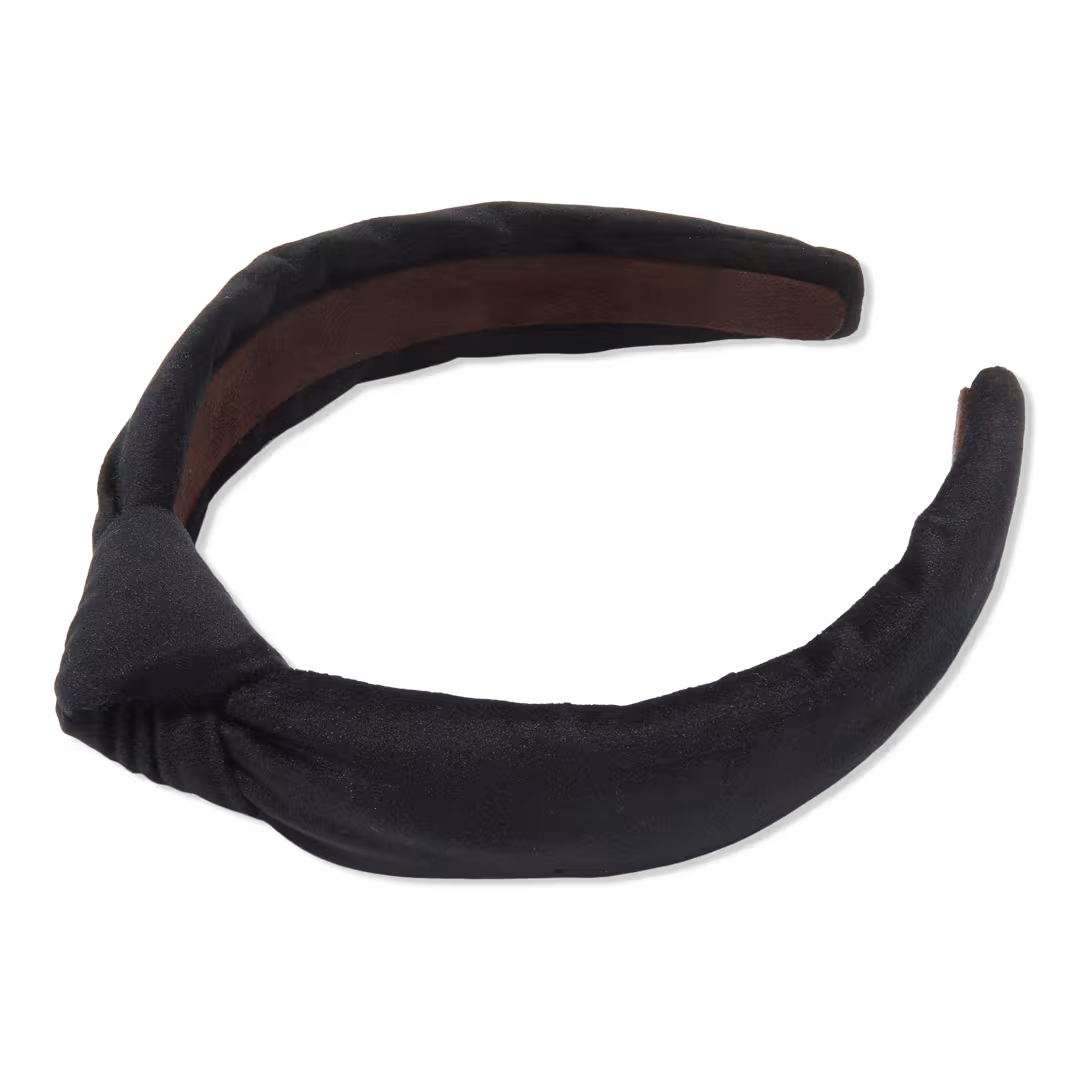 Lele Sadoughi  Jet Velvet Slim Knotted Headband
