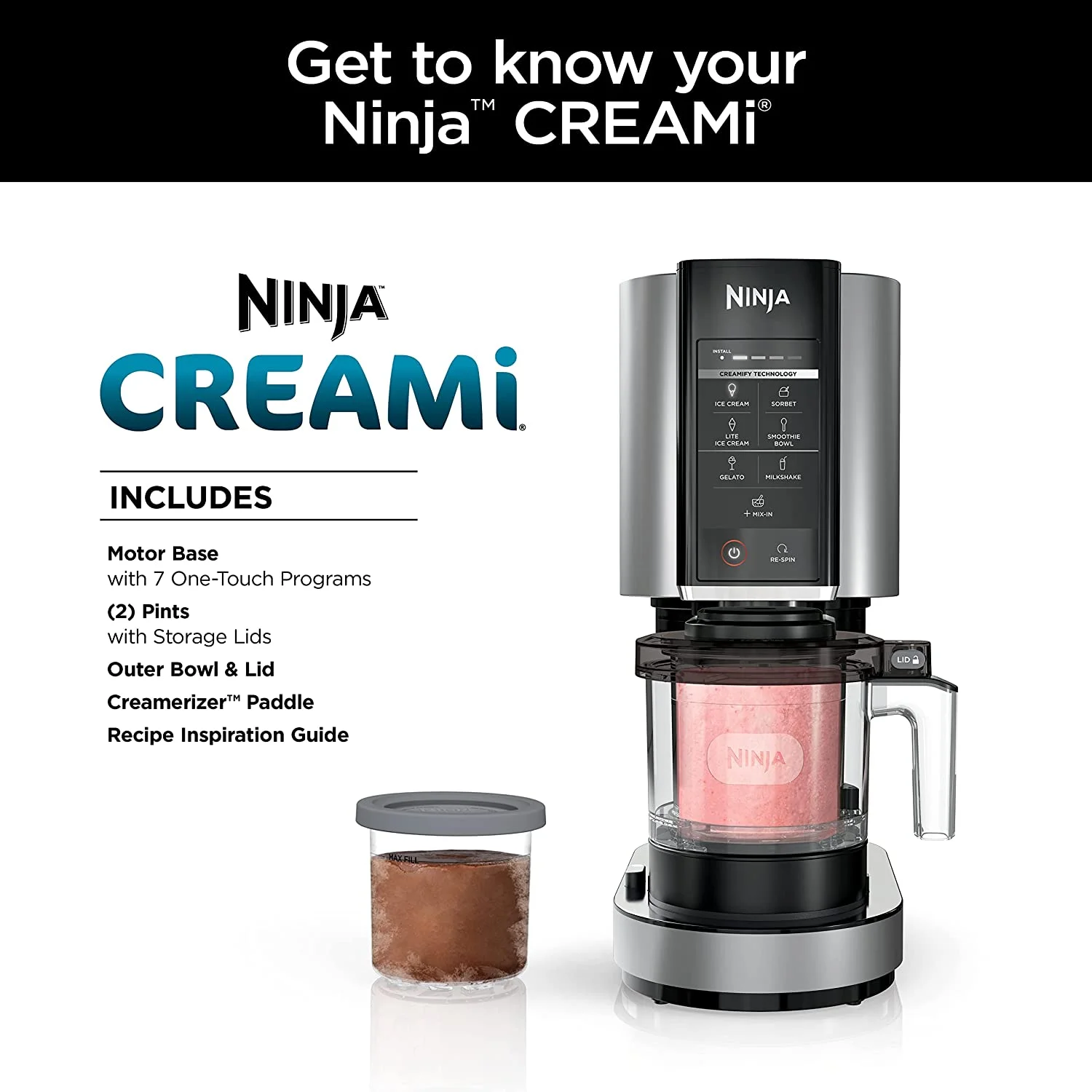 Restored Ninja Ice Cream Smoothie Maker (Refurbished)