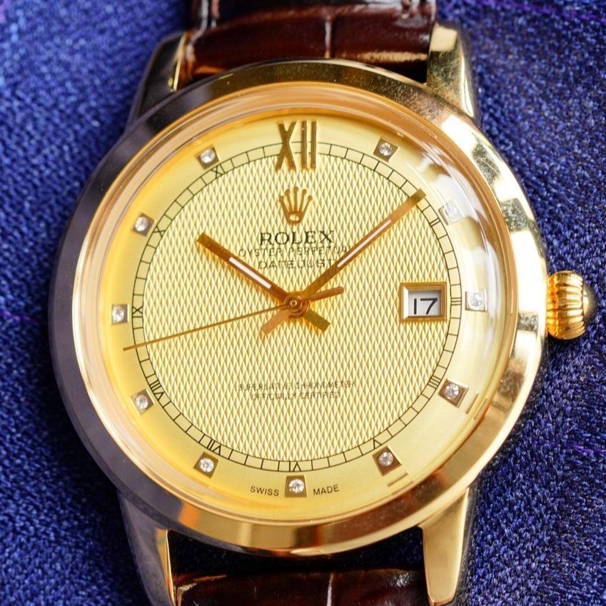 Rolex Watch OYSTER PERPETUAL 41MM GOLD CASE DIAMOND NUMERALS Watch