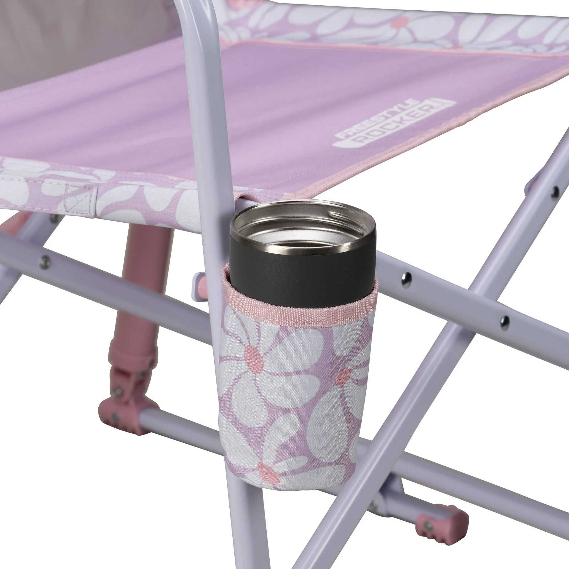 GCI Outdoor Freestyle Rocker Foldable Rocking Camp Chair, Purple Floral